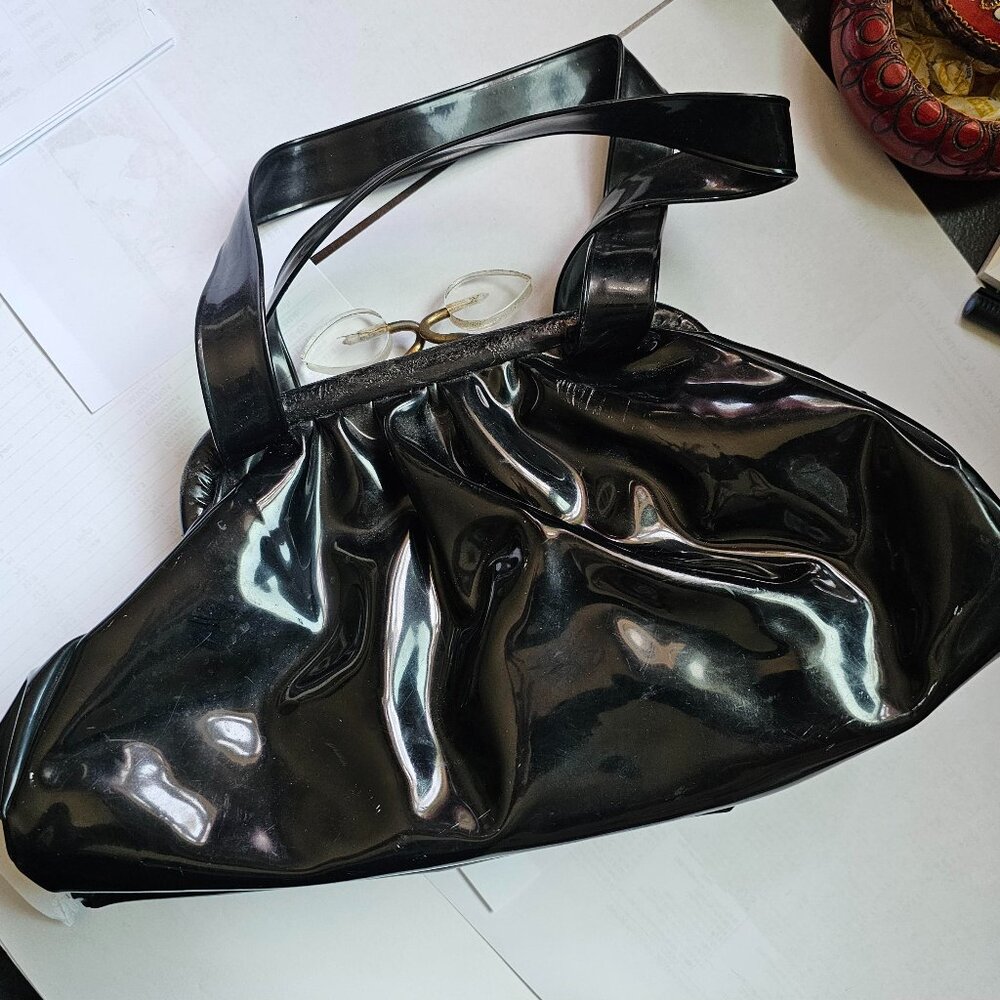 Vintage Women's Black Patent Leather Purse